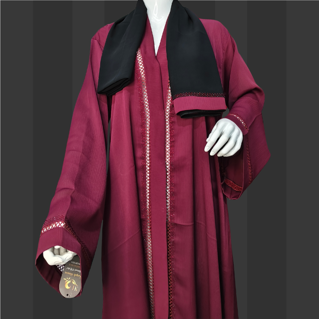 Blush Pink Elegant Abaya with Subtle Lace Detailing – Free Size Modest Wear | Naqab Always
