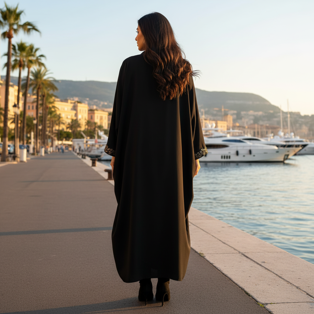 Premium Black Naqab with Straight Embroidery – Free Size Elegant Face Veil | Naqab Always