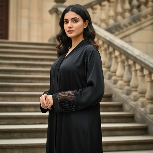 Premium Imported Dubai Black Naqab – Free Size Soft & Breathable Face Veil | Naqab Always