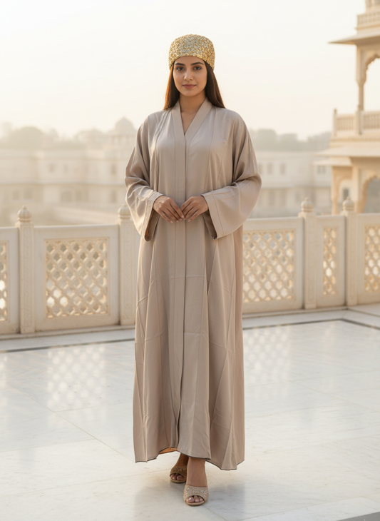 Elegant Beige Abaya – Simple & Premium Everyday Modest Wear