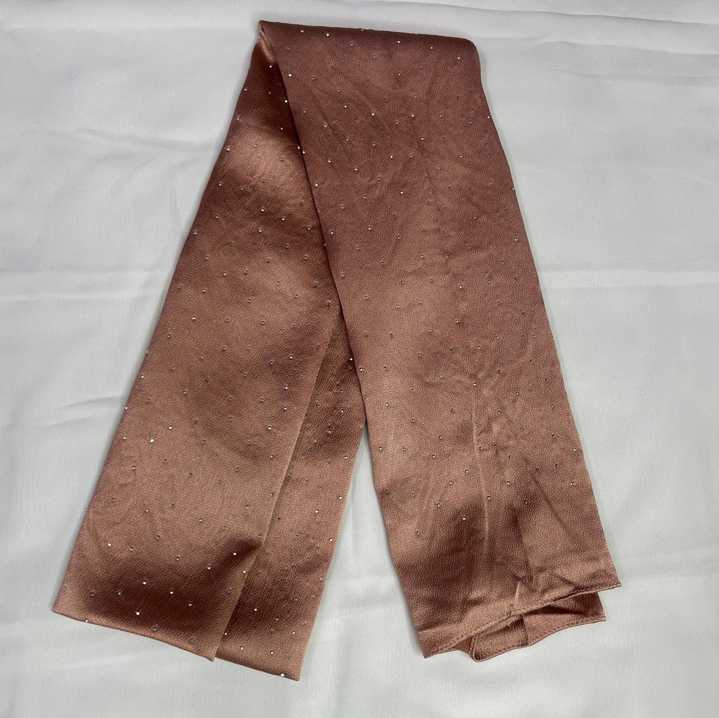 Golden Pleated Stone Hijab – Graceful Look with Elegant Detailing