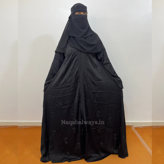 Front Closed Naqab with Full Front Work – Gown Style