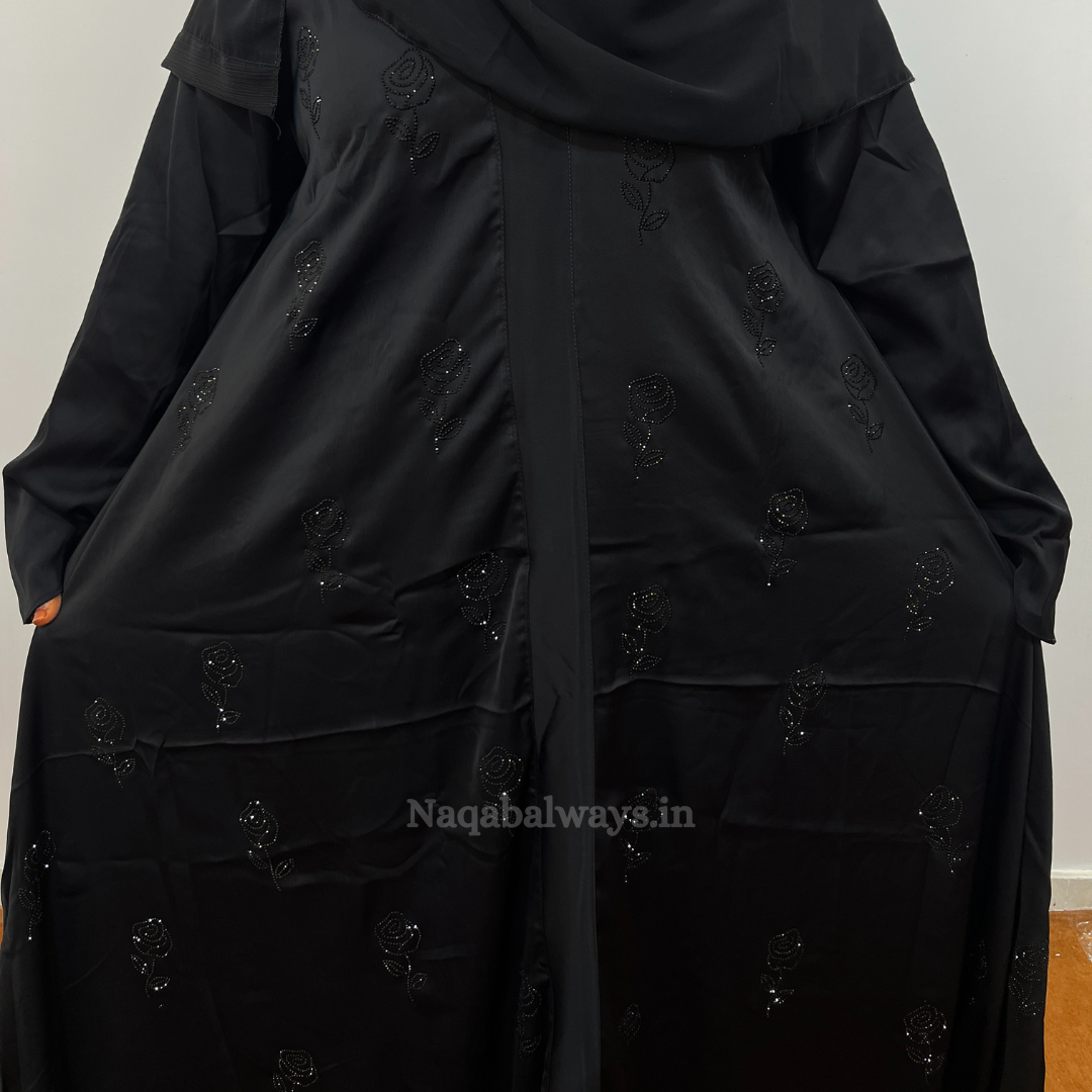 Front Closed Naqab with Full Front Work – Gown Style