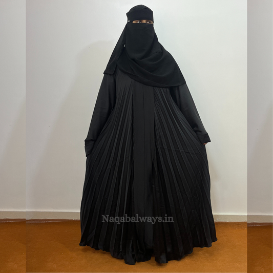 PLEATED ABAYAH - BLACK