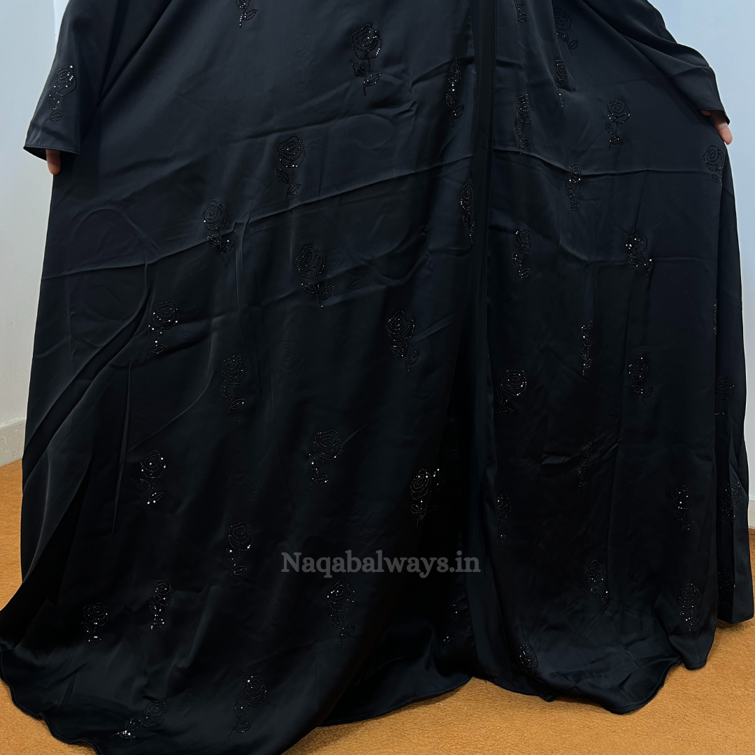 Front Closed Naqab with Full Front Work – Gown Style