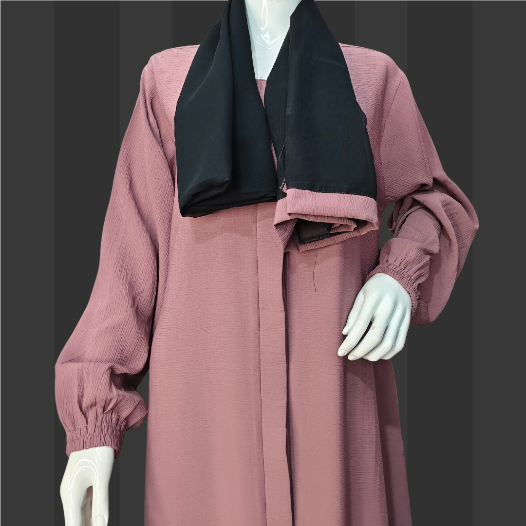 Classic Maroon Modest Abaya – Free Size Flowy Everyday Wear | Naqab Always