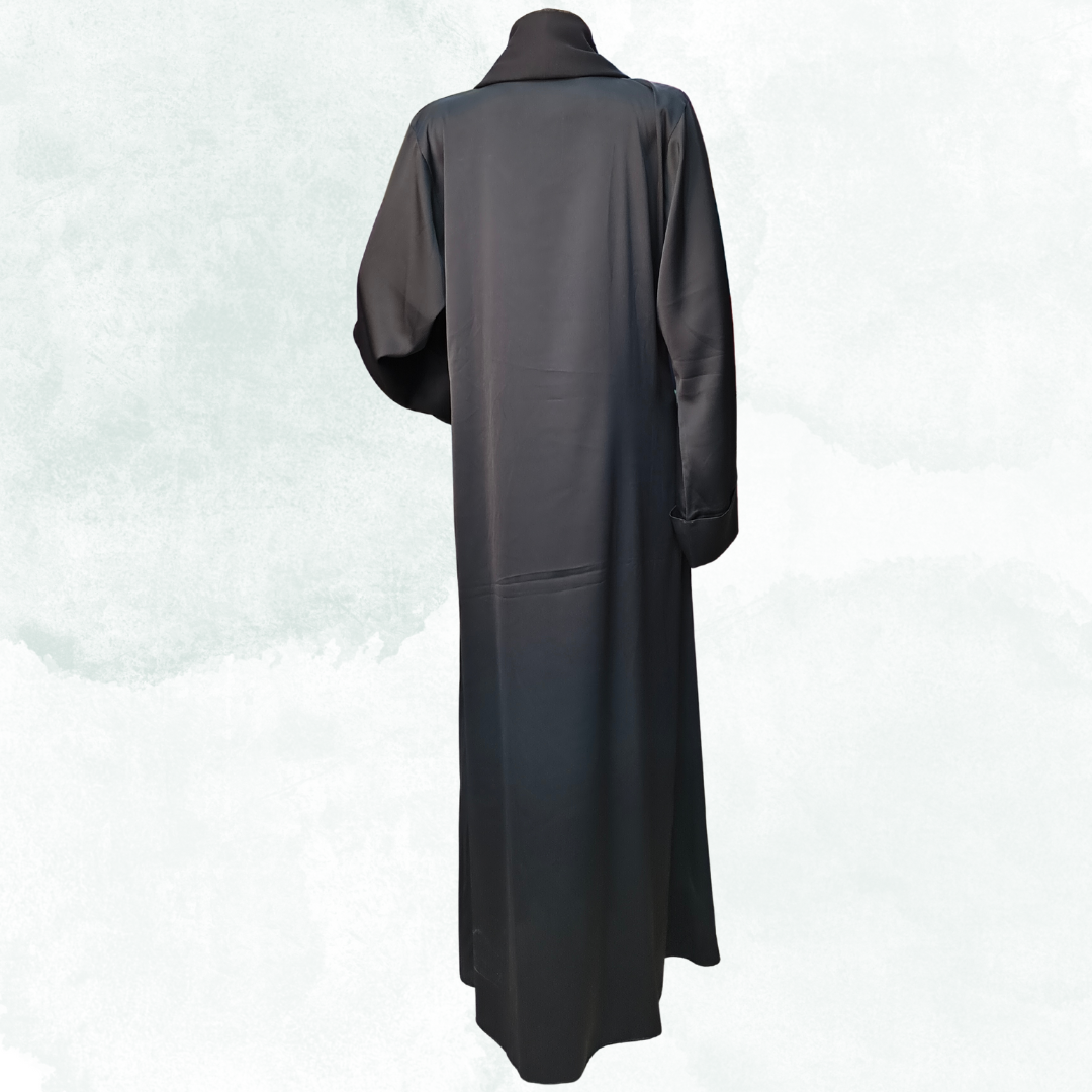 Premium Black Naqab with Straight Embroidery – Free Size Elegant Face Veil | Naqab Always