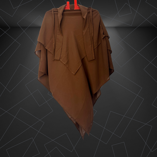 Premium Layered Khimar – Chocolate Brown | Elegant Muslimah Hijab