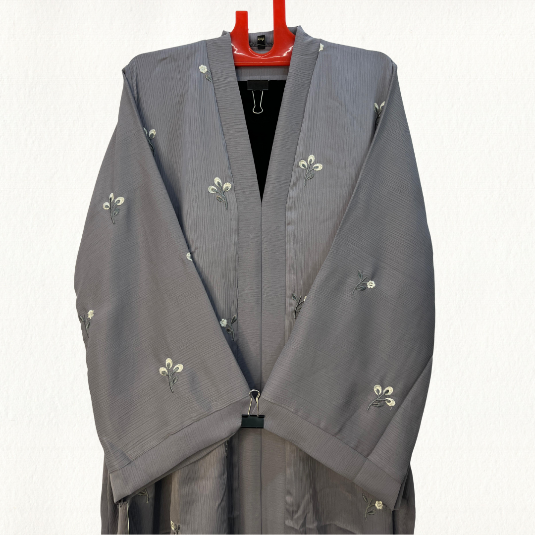 Elegant Nude Embroidered Naqab Abaya – Modest Premium Wear