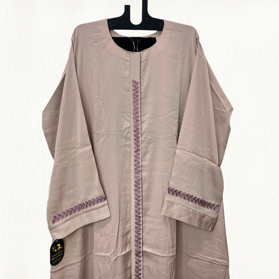 Elegant Embroidered With Stone Work Abaya – Simple & Classy Look