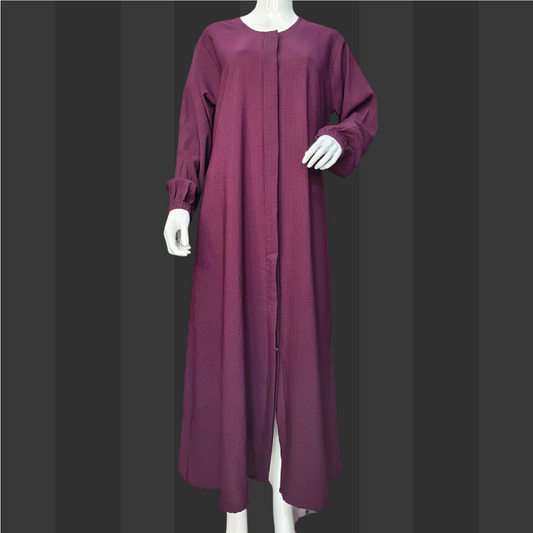Classic Maroon Modest Abaya – Free Size Flowy Everyday Wear | Naqab Always