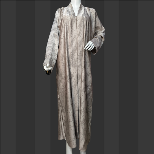 Premium Golden Marble Elegance Abaya – Free Size Satin Blend Evening Wear | Naqab Always