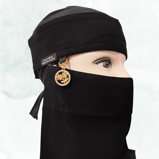 Stylish Black Nose Piece with Golden Hanging Accessory | Elegant & Premium Design
