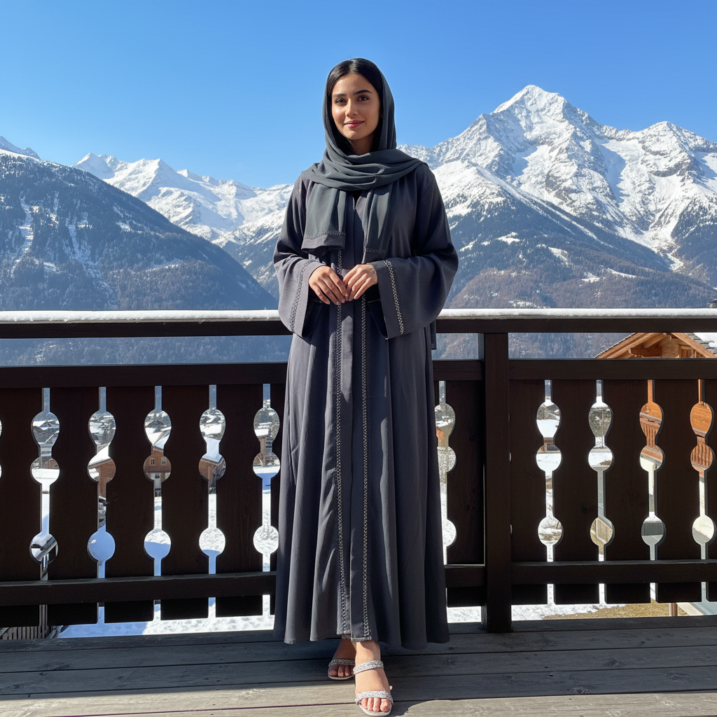 Blush Pink Elegant Abaya with Subtle Lace Detailing – Free Size Modest Wear | Naqab Always