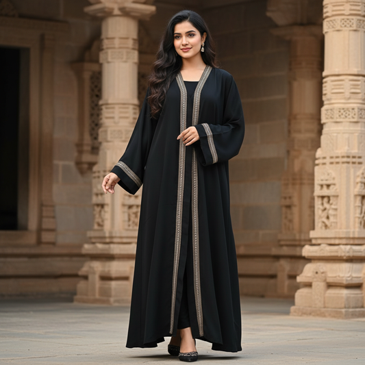 Premium Korean Nida Black Naqab – Free Size Modest Niqab | Naqab Always