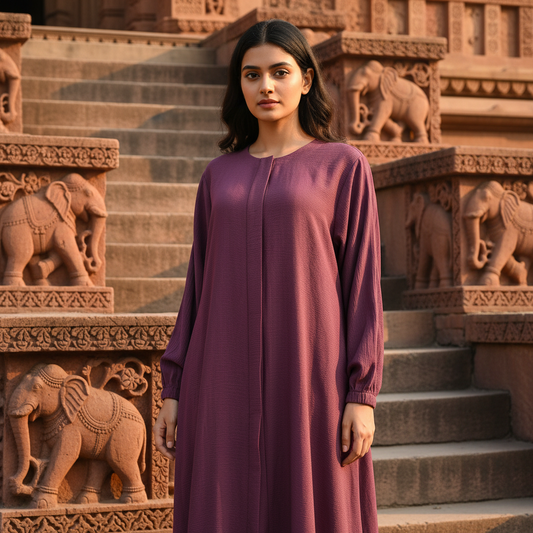 Plain Daily Wear Front Open Abaya