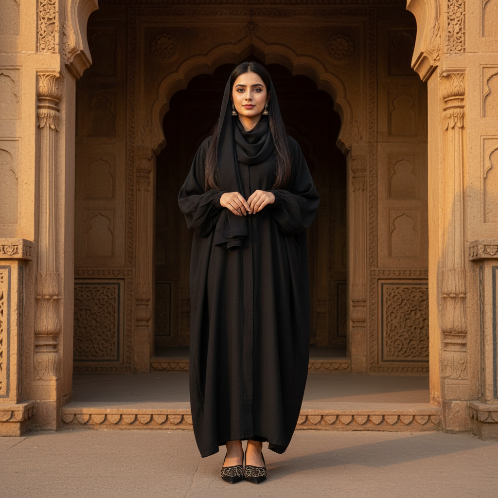 Plain Daily Wear Front Open Abaya