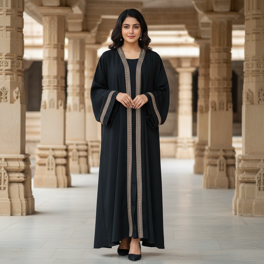 Premium Korean Nida Black Naqab – Free Size Modest Niqab | Naqab Always