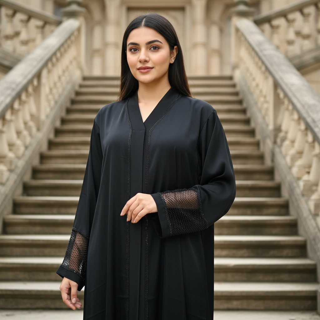 Premium Imported Dubai Black Naqab – Free Size Soft & Breathable Face Veil | Naqab Always