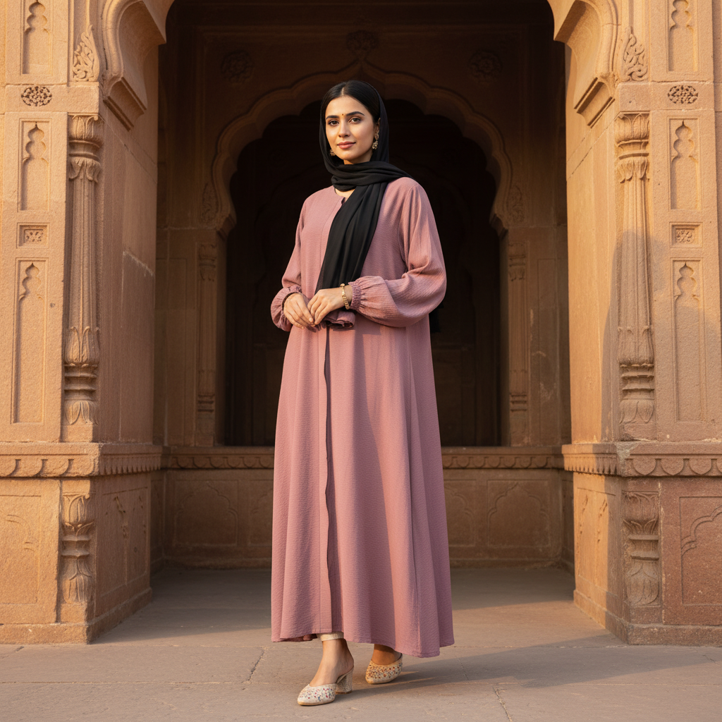 Plain Daily Wear Front Open Abaya