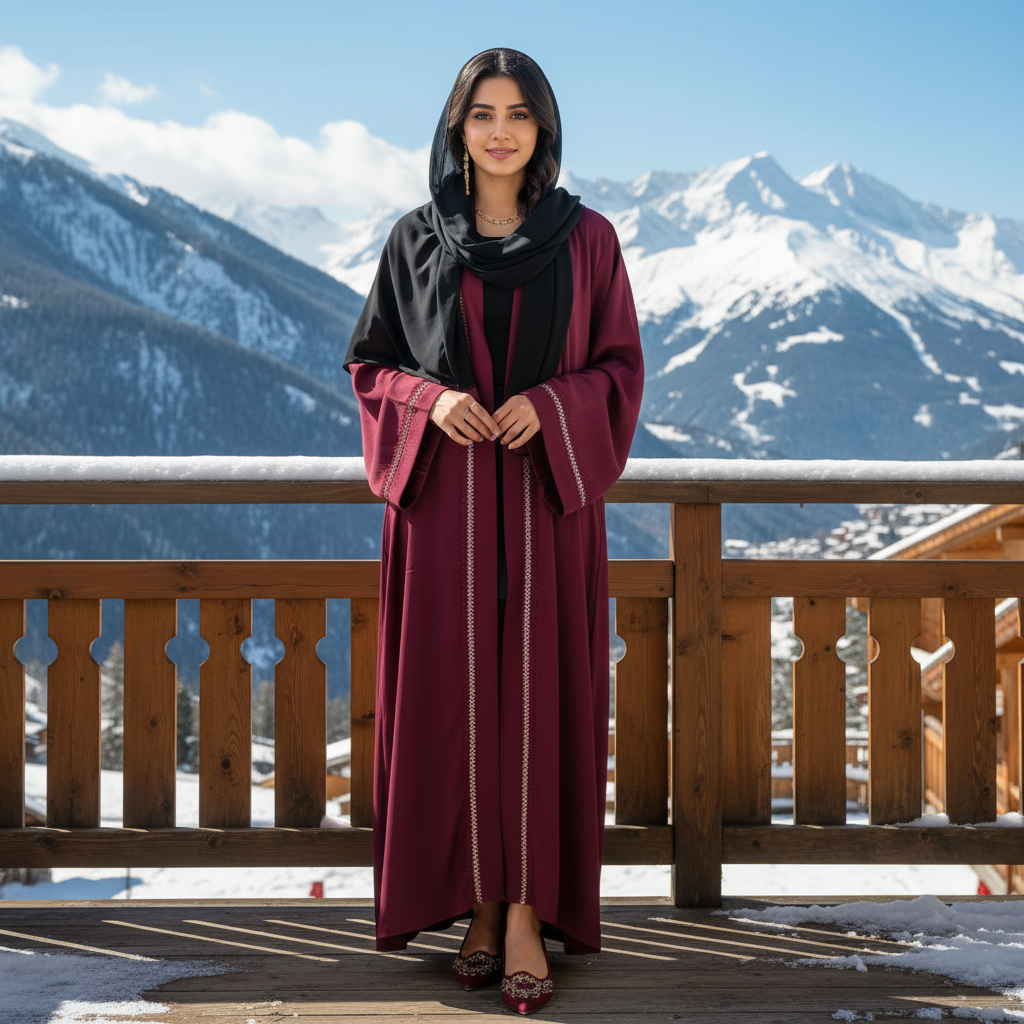 Blush Pink Elegant Abaya with Subtle Lace Detailing – Free Size Modest Wear | Naqab Always