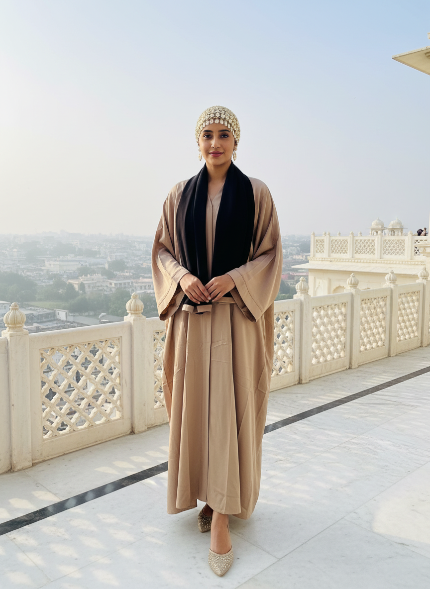 Elegant Beige Abaya – Simple & Premium Everyday Modest Wear